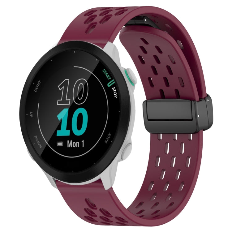 20mm Folding Magnetic Clasp Silicone Watch Band, For Garmin Forerunner 55, For Garmin Forerunner 158, For Garmin Forerunner 245 Music