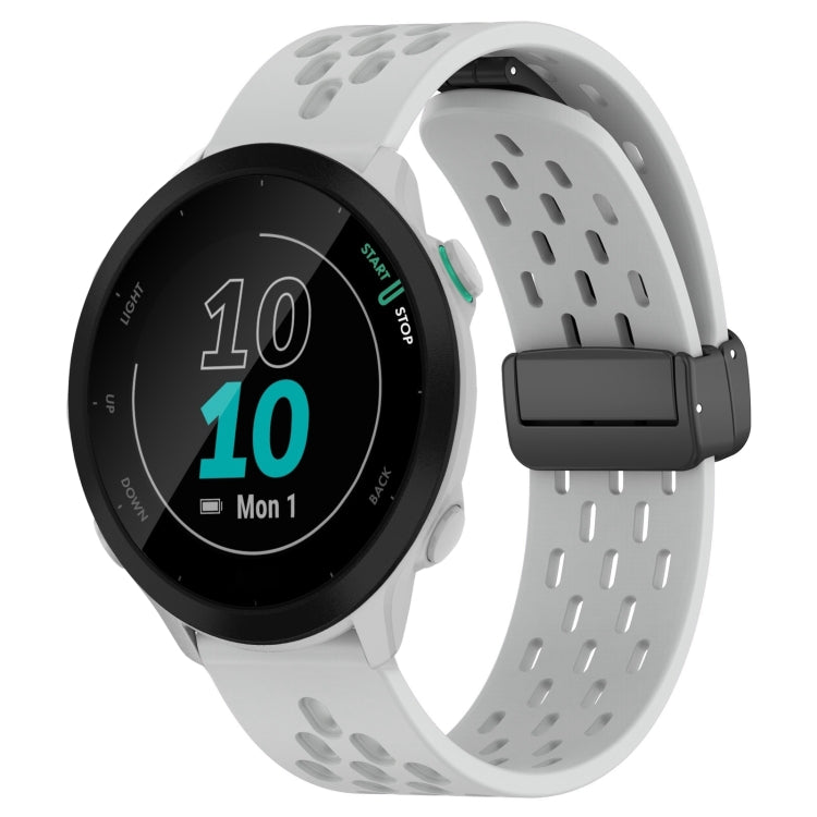20mm Folding Magnetic Clasp Silicone Watch Band, For Garmin Forerunner 55, For Garmin Forerunner 158, For Garmin Forerunner 245 Music