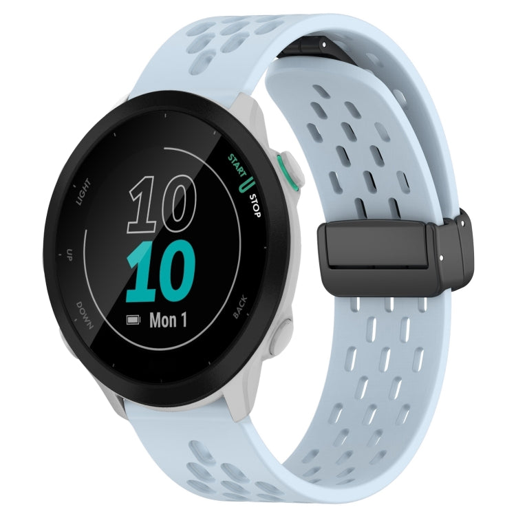 20mm Folding Magnetic Clasp Silicone Watch Band, For Garmin Forerunner 55, For Garmin Forerunner 158, For Garmin Forerunner 245 Music