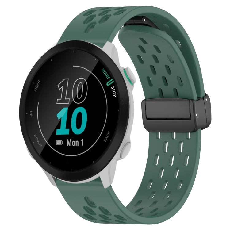 20mm Folding Magnetic Clasp Silicone Watch Band, For Garmin Forerunner 55, For Garmin Forerunner 158, For Garmin Forerunner 245 Music