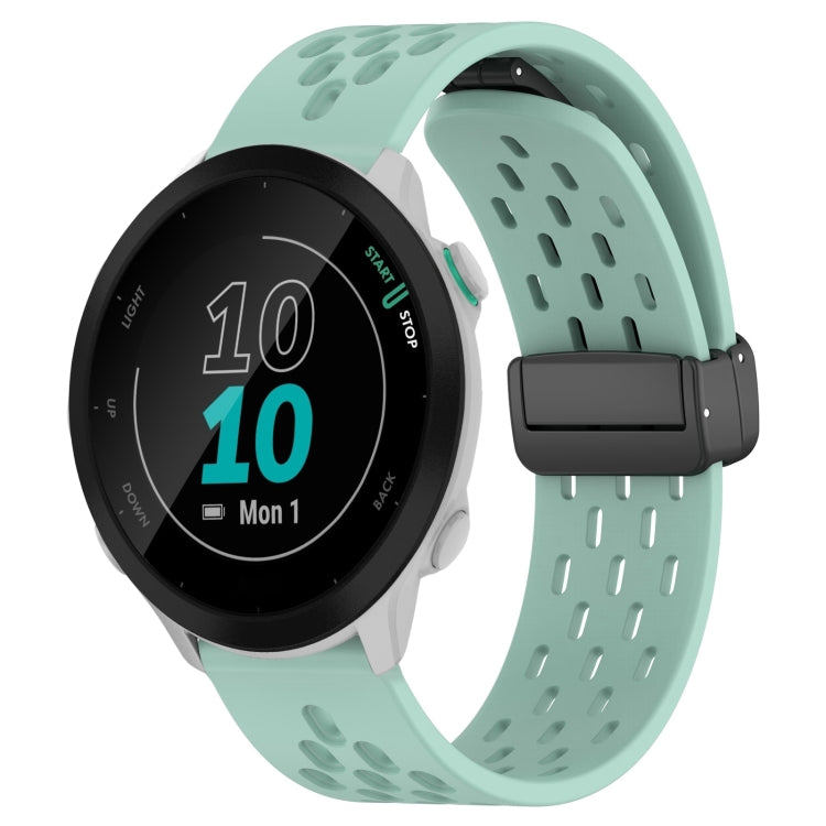 20mm Folding Magnetic Clasp Silicone Watch Band, For Garmin Forerunner 55, For Garmin Forerunner 158, For Garmin Forerunner 245 Music