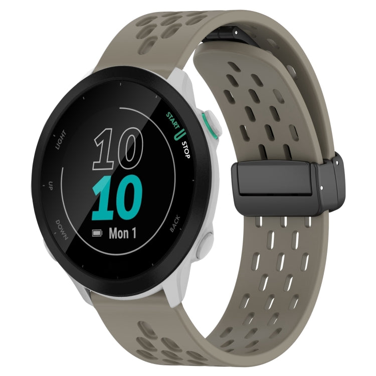 20mm Folding Magnetic Clasp Silicone Watch Band, For Garmin Forerunner 55, For Garmin Forerunner 158, For Garmin Forerunner 245 Music