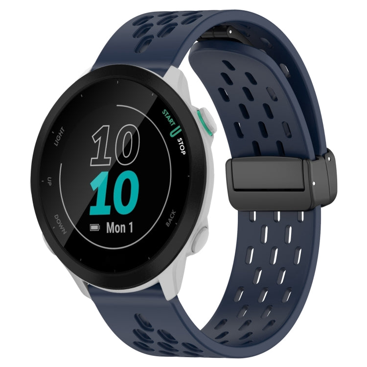 20mm Folding Magnetic Clasp Silicone Watch Band, For Garmin Forerunner 55, For Garmin Forerunner 158, For Garmin Forerunner 245 Music