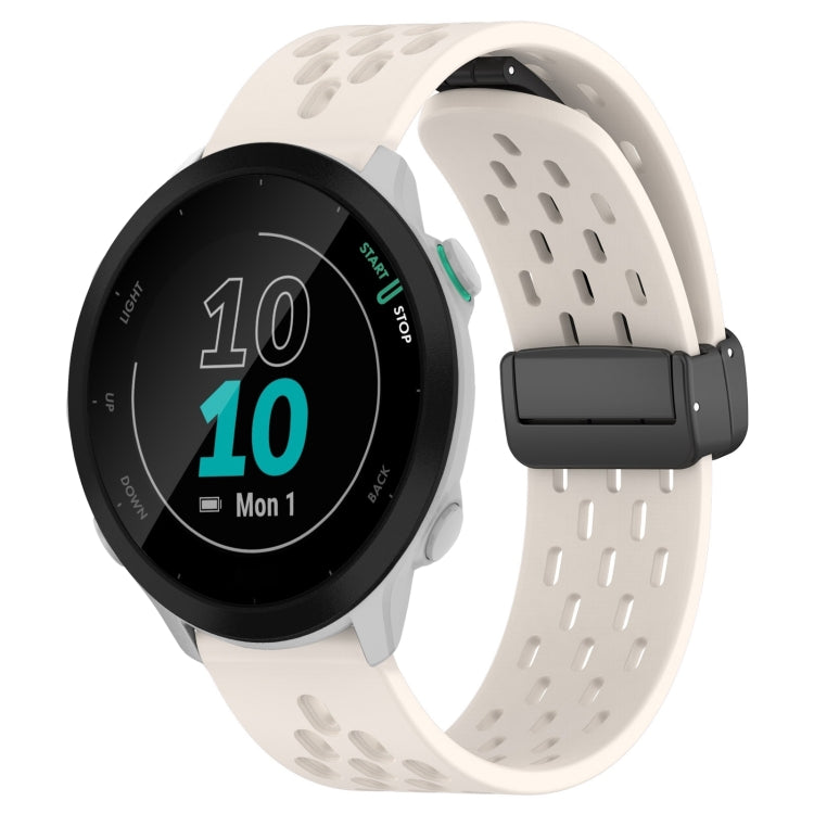 20mm Folding Magnetic Clasp Silicone Watch Band, For Garmin Forerunner 55, For Garmin Forerunner 158, For Garmin Forerunner 245 Music