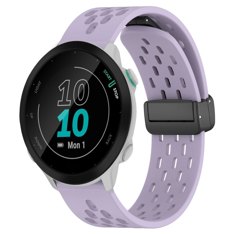 20mm Folding Magnetic Clasp Silicone Watch Band, For Garmin Forerunner 55, For Garmin Forerunner 158, For Garmin Forerunner 245 Music