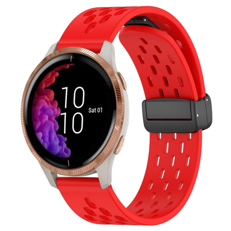 20mm Folding Magnetic Clasp Silicone Watch Band, For Garmin VivoMove Luxe, For Garmin Forerunner 245, For Garmin Venu
