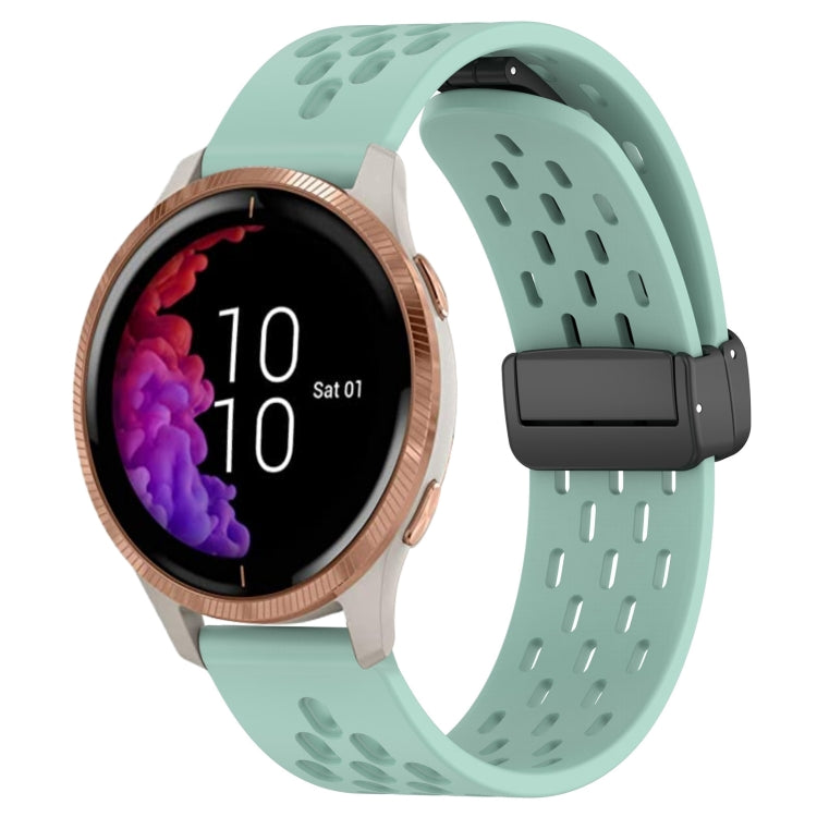 20mm Folding Magnetic Clasp Silicone Watch Band, For Garmin VivoMove Luxe, For Garmin Forerunner 245, For Garmin Venu