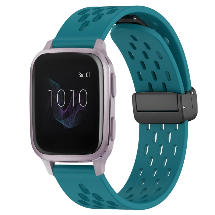 20mm Folding Magnetic Clasp Silicone Watch Band, For Garmin Venu SQ, For Garmin Forerunner 645 Music, For Garmin Approach S40