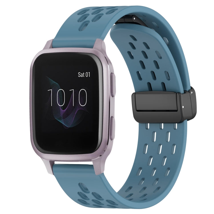 20mm Folding Magnetic Clasp Silicone Watch Band, For Garmin Venu SQ, For Garmin Forerunner 645 Music, For Garmin Approach S40