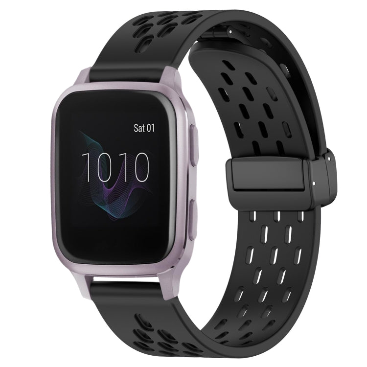 20mm Folding Magnetic Clasp Silicone Watch Band, For Garmin Venu SQ, For Garmin Forerunner 645 Music, For Garmin Approach S40