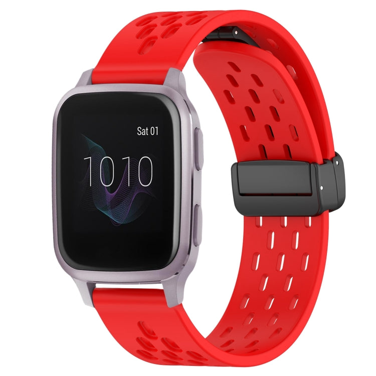 20mm Folding Magnetic Clasp Silicone Watch Band, For Garmin Venu SQ, For Garmin Forerunner 645 Music, For Garmin Approach S40