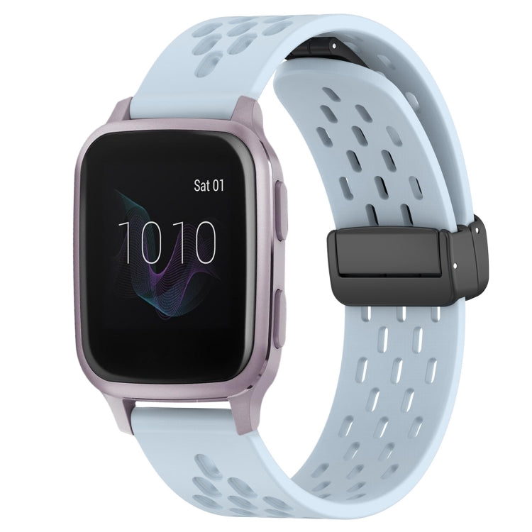 20mm Folding Magnetic Clasp Silicone Watch Band, For Garmin Venu SQ, For Garmin Forerunner 645 Music, For Garmin Approach S40