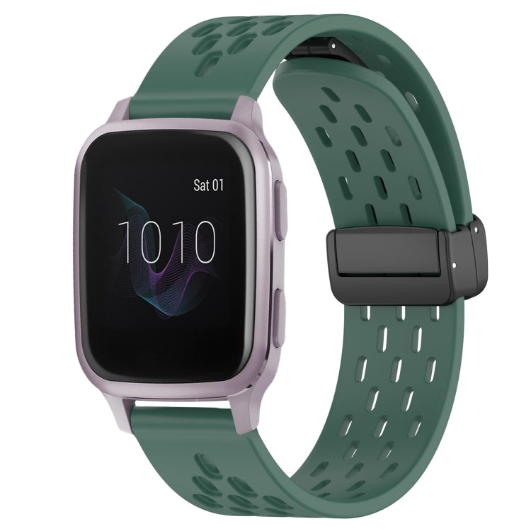 20mm Folding Magnetic Clasp Silicone Watch Band, For Garmin Venu SQ, For Garmin Forerunner 645 Music, For Garmin Approach S40