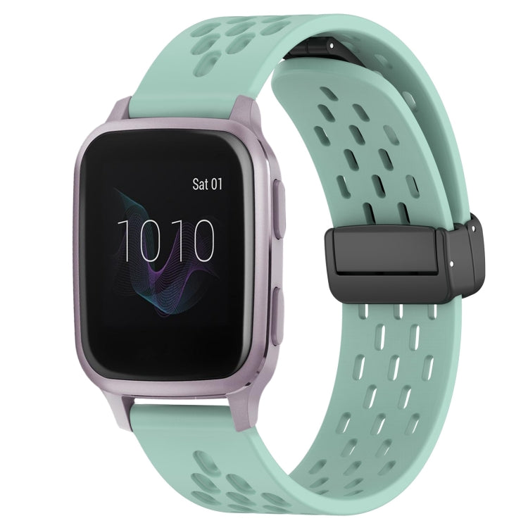 20mm Folding Magnetic Clasp Silicone Watch Band, For Garmin Venu SQ, For Garmin Forerunner 645 Music, For Garmin Approach S40