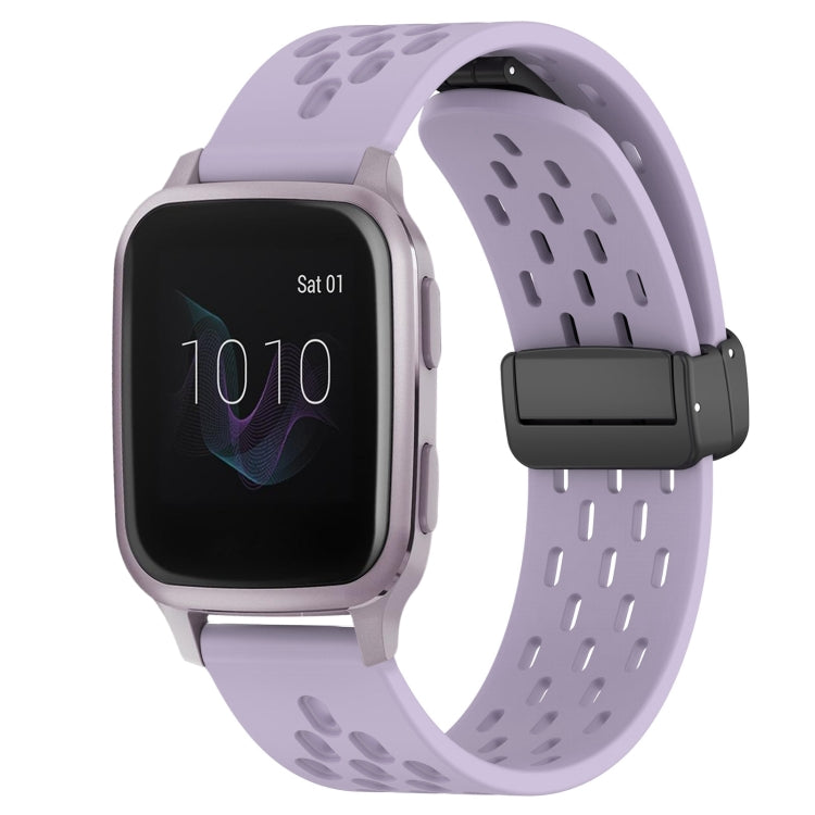 20mm Folding Magnetic Clasp Silicone Watch Band, For Garmin Venu SQ, For Garmin Forerunner 645 Music, For Garmin Approach S40