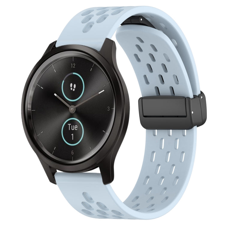 20mm Folding Magnetic Clasp Silicone Watch Band, For Garmin Forerunner 645, For Garmin Vivomove Sport, For Garmin VivoMove Style