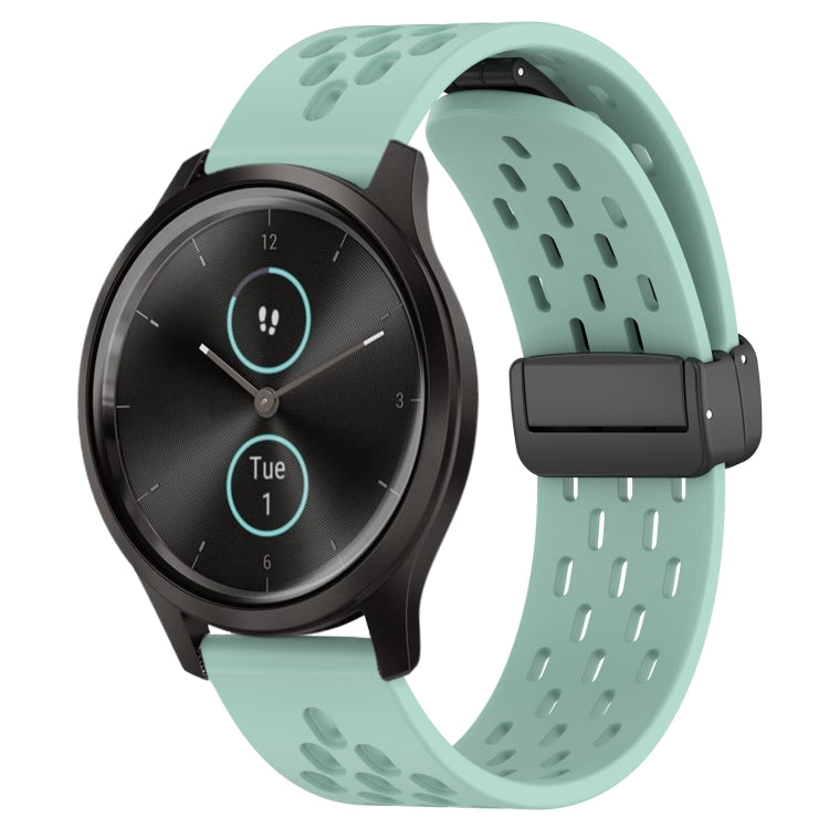 20mm Folding Magnetic Clasp Silicone Watch Band, For Garmin Forerunner 645, For Garmin Vivomove Sport, For Garmin VivoMove Style