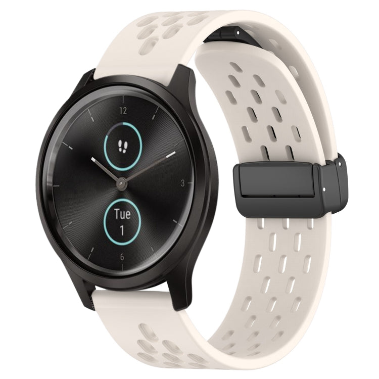 20mm Folding Magnetic Clasp Silicone Watch Band, For Garmin Forerunner 645, For Garmin Vivomove Sport, For Garmin VivoMove Style