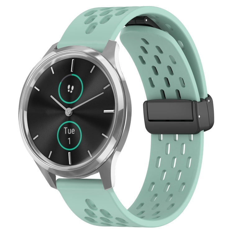 20mm Folding Magnetic Clasp Silicone Watch Band, For Garmin VivoMove Luxe, For Garmin Forerunner 245, For Garmin Venu