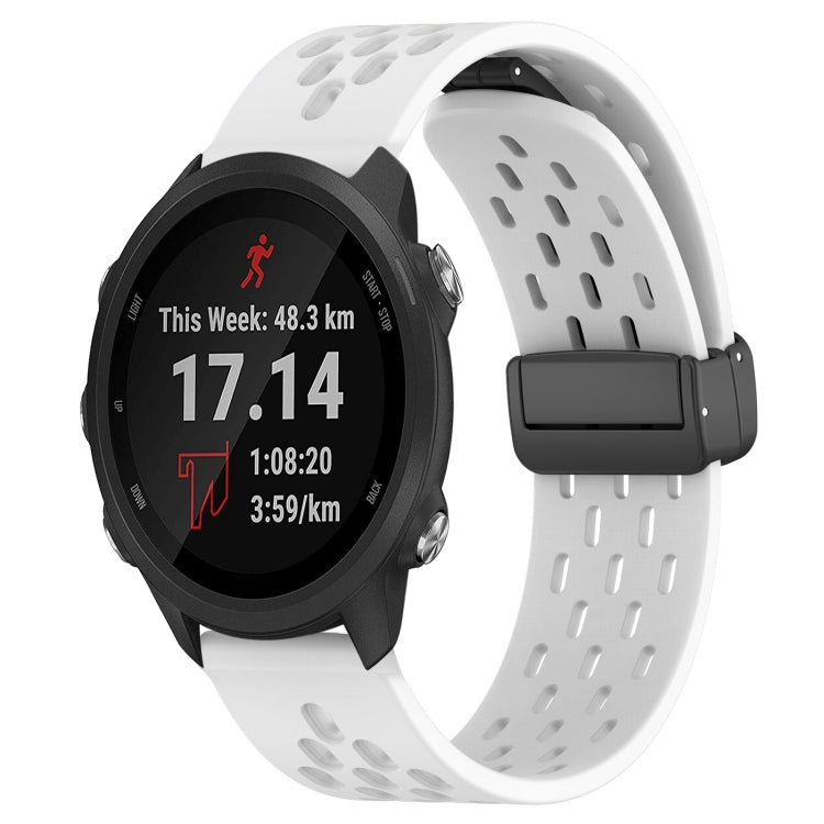 20mm Folding Magnetic Clasp Silicone Watch Band, For Garmin Forerunner 55, For Garmin Forerunner 158, For Garmin Forerunner 245 Music