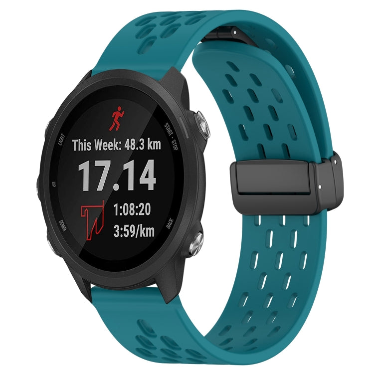 20mm Folding Magnetic Clasp Silicone Watch Band, For Garmin Forerunner 55, For Garmin Forerunner 158, For Garmin Forerunner 245 Music