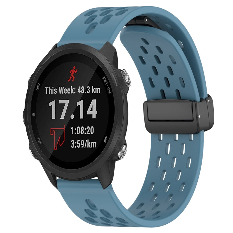 20mm Folding Magnetic Clasp Silicone Watch Band, For Garmin Forerunner 55, For Garmin Forerunner 158, For Garmin Forerunner 245 Music