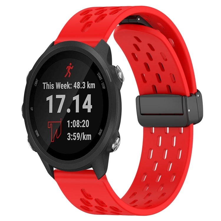 20mm Folding Magnetic Clasp Silicone Watch Band, For Garmin Forerunner 55, For Garmin Forerunner 158, For Garmin Forerunner 245 Music