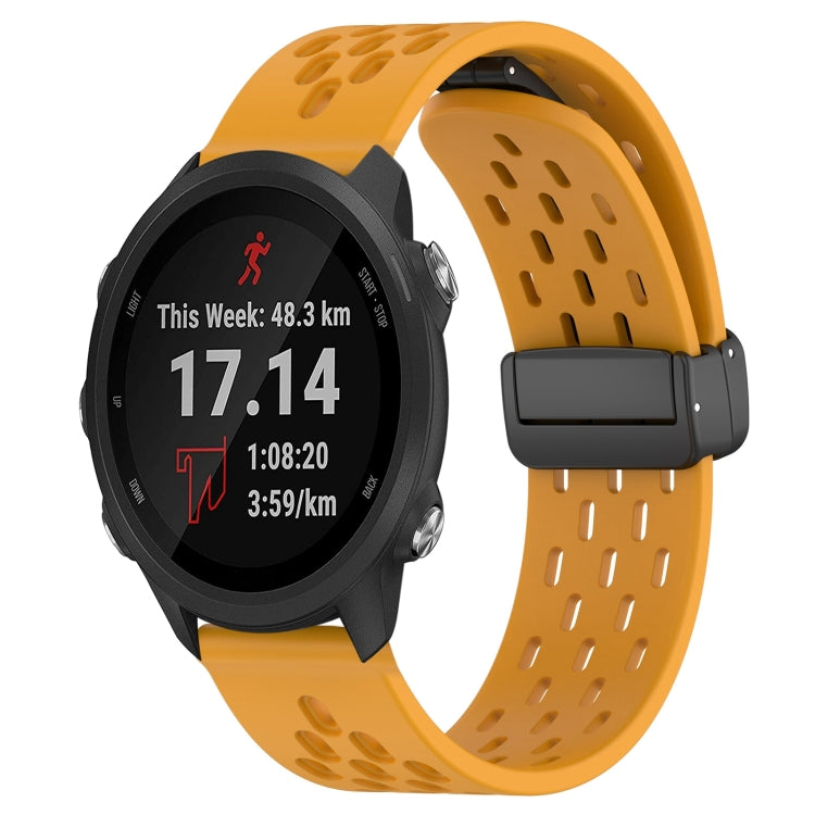 20mm Folding Magnetic Clasp Silicone Watch Band, For Garmin Forerunner 55, For Garmin Forerunner 158, For Garmin Forerunner 245 Music