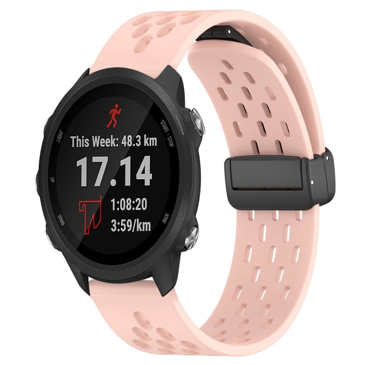 20mm Folding Magnetic Clasp Silicone Watch Band, For Garmin Forerunner 55, For Garmin Forerunner 158, For Garmin Forerunner 245 Music