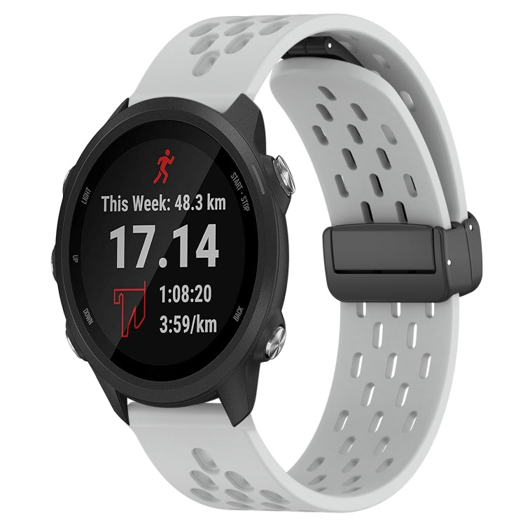 20mm Folding Magnetic Clasp Silicone Watch Band, For Garmin Forerunner 55, For Garmin Forerunner 158, For Garmin Forerunner 245 Music