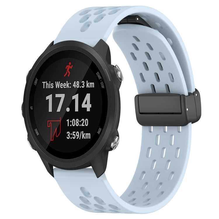 20mm Folding Magnetic Clasp Silicone Watch Band, For Garmin Forerunner 55, For Garmin Forerunner 158, For Garmin Forerunner 245 Music