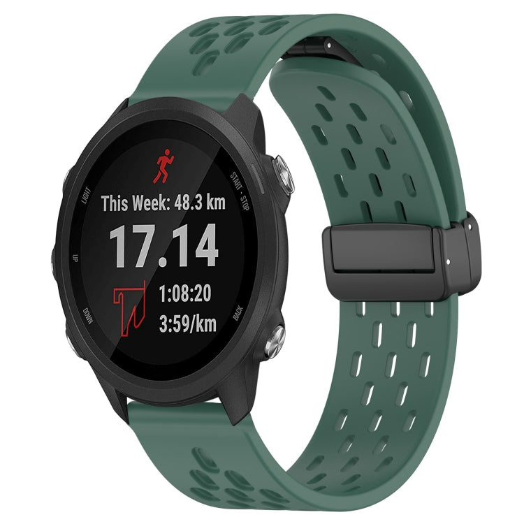 20mm Folding Magnetic Clasp Silicone Watch Band, For Garmin Forerunner 55, For Garmin Forerunner 158, For Garmin Forerunner 245 Music