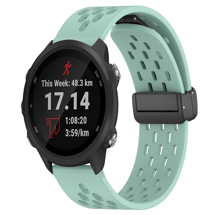20mm Folding Magnetic Clasp Silicone Watch Band, For Garmin Forerunner 55, For Garmin Forerunner 158, For Garmin Forerunner 245 Music