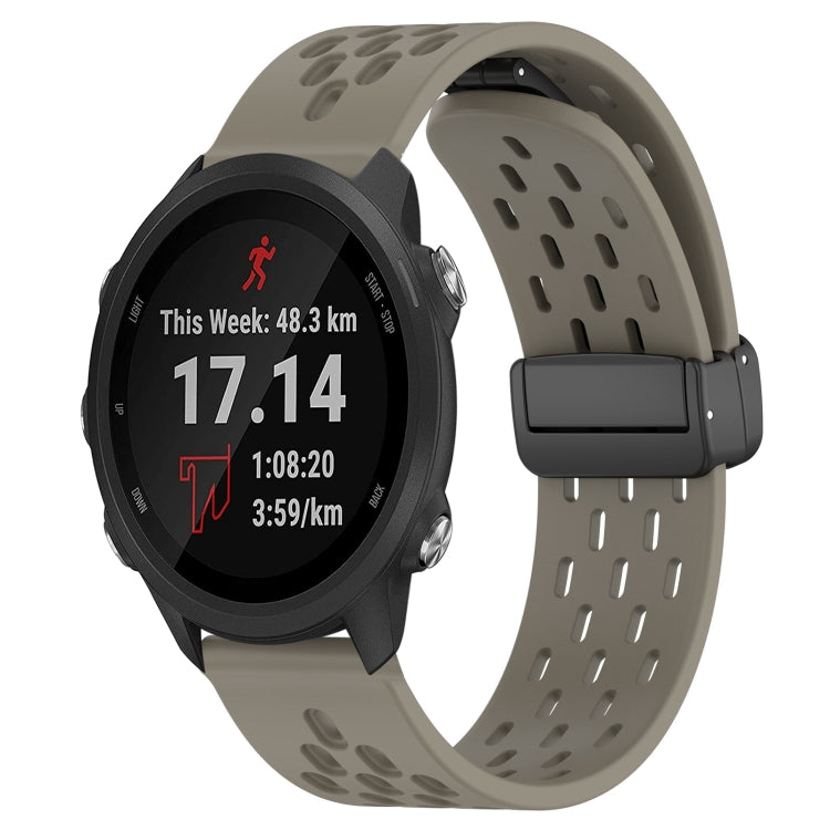 20mm Folding Magnetic Clasp Silicone Watch Band, For Garmin Forerunner 55, For Garmin Forerunner 158, For Garmin Forerunner 245 Music
