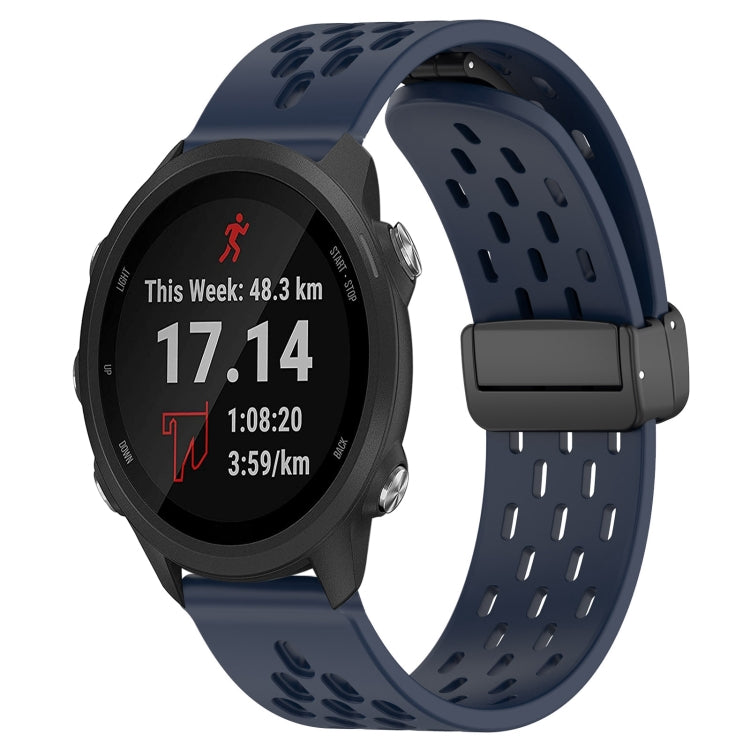 20mm Folding Magnetic Clasp Silicone Watch Band, For Garmin Forerunner 55, For Garmin Forerunner 158, For Garmin Forerunner 245 Music