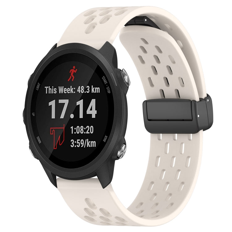 20mm Folding Magnetic Clasp Silicone Watch Band, For Garmin Forerunner 55, For Garmin Forerunner 158, For Garmin Forerunner 245 Music