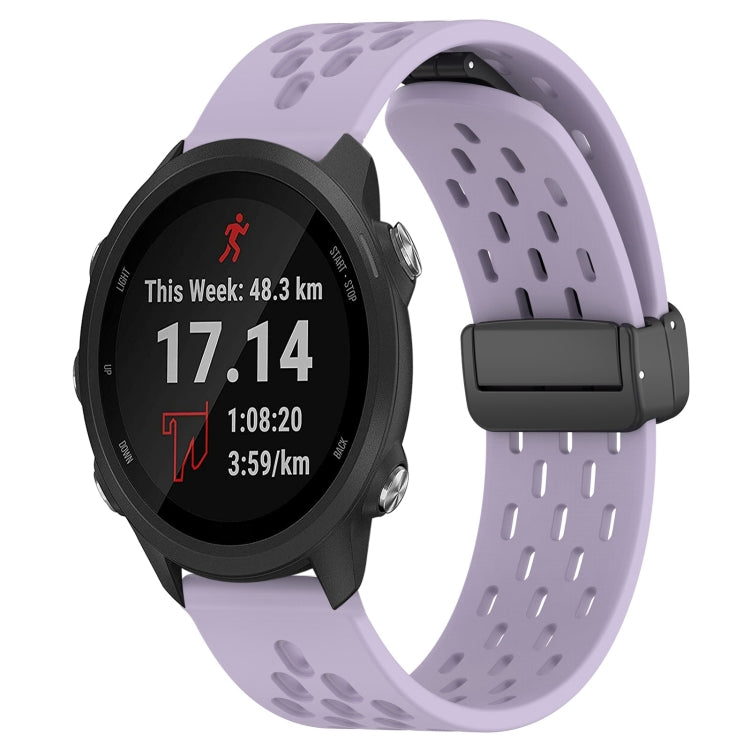 20mm Folding Magnetic Clasp Silicone Watch Band, For Garmin Forerunner 55, For Garmin Forerunner 158, For Garmin Forerunner 245 Music
