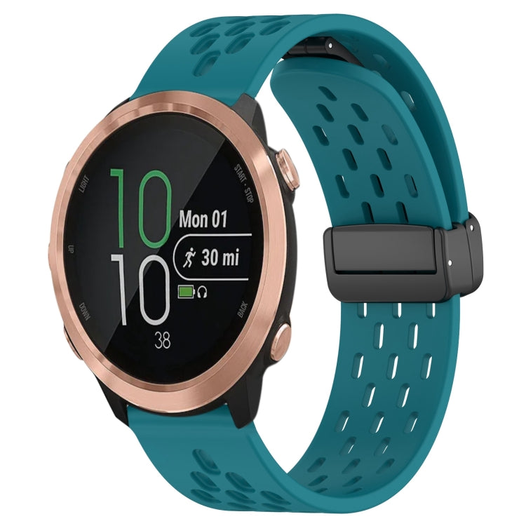 20mm Folding Magnetic Clasp Silicone Watch Band, For Garmin Forerunner 645, For Garmin Vivomove Sport, For Garmin VivoMove Style