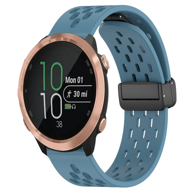 20mm Folding Magnetic Clasp Silicone Watch Band, For Garmin Forerunner 645, For Garmin Vivomove Sport, For Garmin VivoMove Style