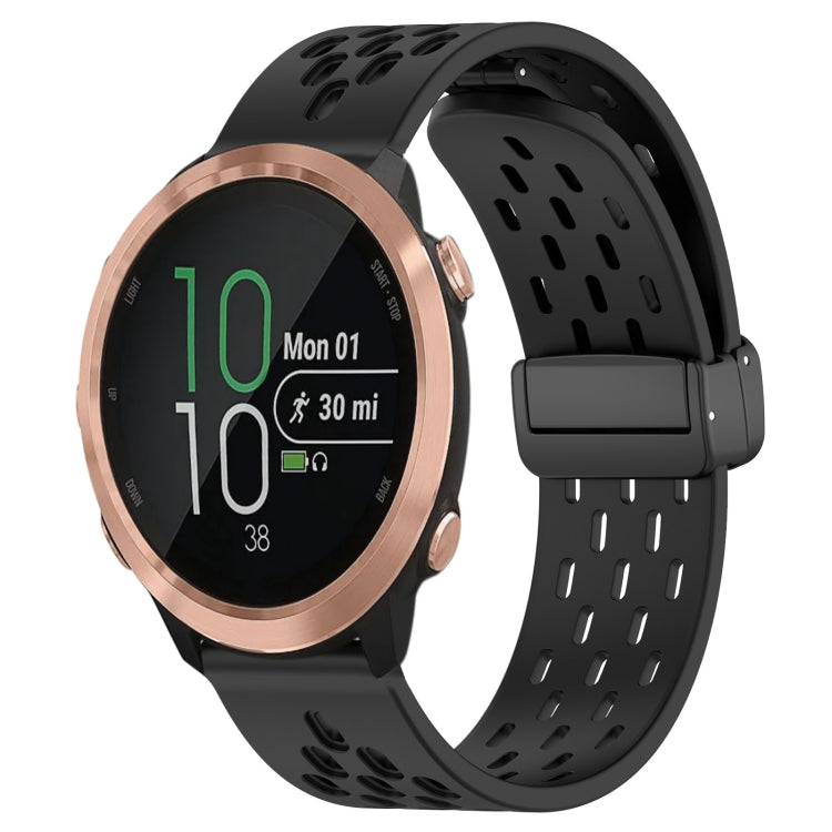 20mm Folding Magnetic Clasp Silicone Watch Band, For Garmin Forerunner 645, For Garmin Vivomove Sport, For Garmin VivoMove Style