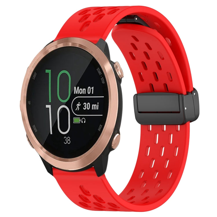 20mm Folding Magnetic Clasp Silicone Watch Band, For Garmin Forerunner 645, For Garmin Vivomove Sport, For Garmin VivoMove Style