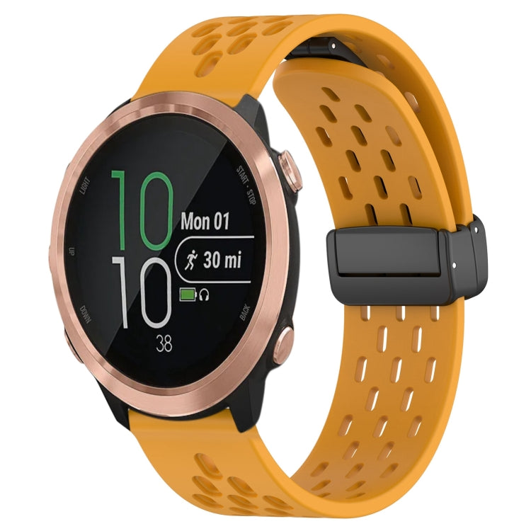 20mm Folding Magnetic Clasp Silicone Watch Band, For Garmin Forerunner 645, For Garmin Vivomove Sport, For Garmin VivoMove Style