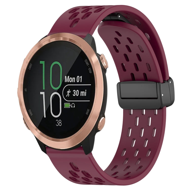 20mm Folding Magnetic Clasp Silicone Watch Band, For Garmin Forerunner 645, For Garmin Vivomove Sport, For Garmin VivoMove Style