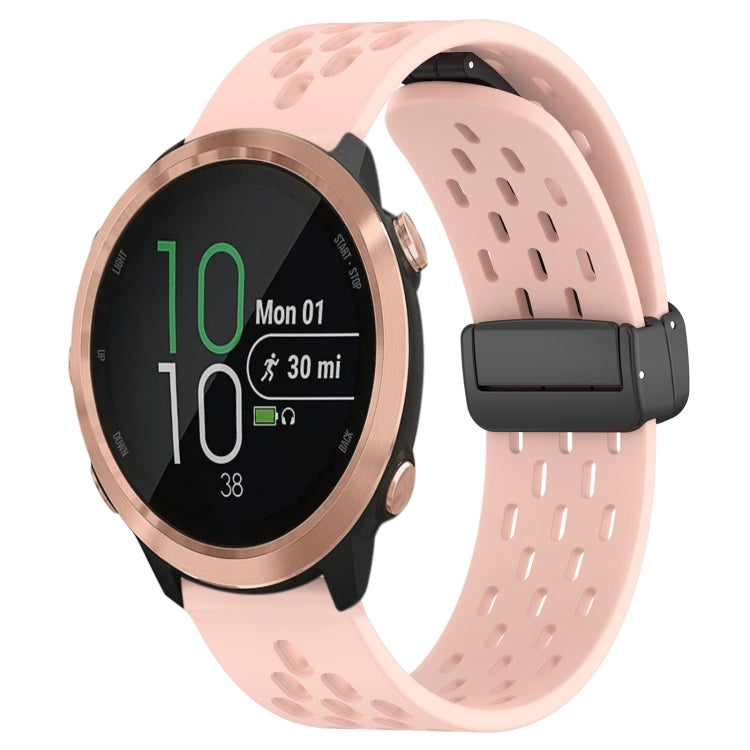 20mm Folding Magnetic Clasp Silicone Watch Band, For Garmin Forerunner 645, For Garmin Vivomove Sport, For Garmin VivoMove Style