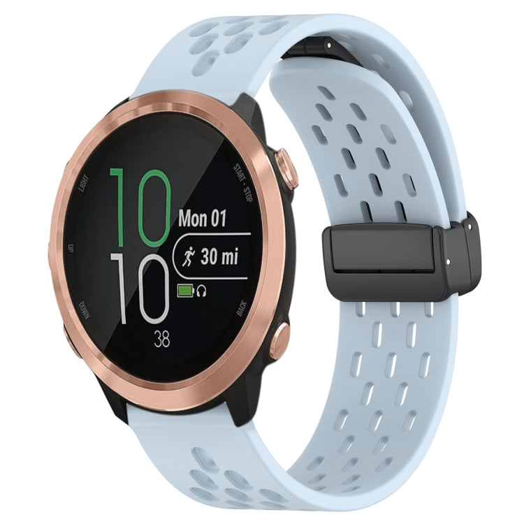 20mm Folding Magnetic Clasp Silicone Watch Band, For Garmin Forerunner 645, For Garmin Vivomove Sport, For Garmin VivoMove Style