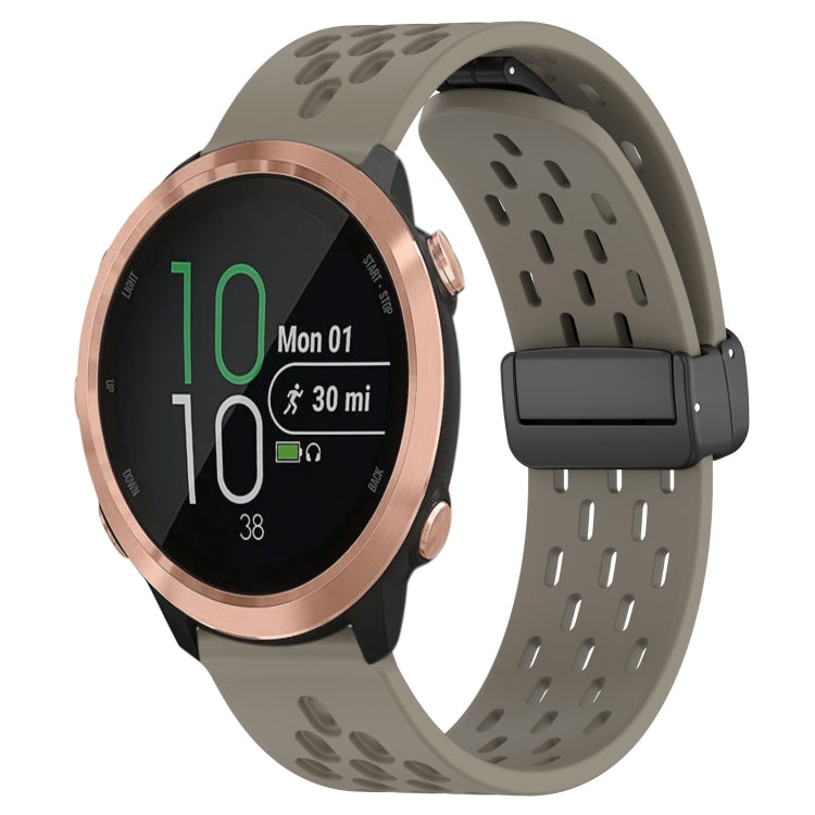 20mm Folding Magnetic Clasp Silicone Watch Band, For Garmin Forerunner 645, For Garmin Vivomove Sport, For Garmin VivoMove Style
