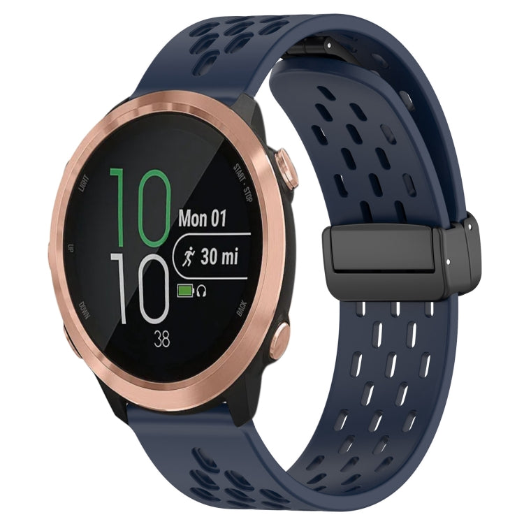 20mm Folding Magnetic Clasp Silicone Watch Band, For Garmin Forerunner 645, For Garmin Vivomove Sport, For Garmin VivoMove Style
