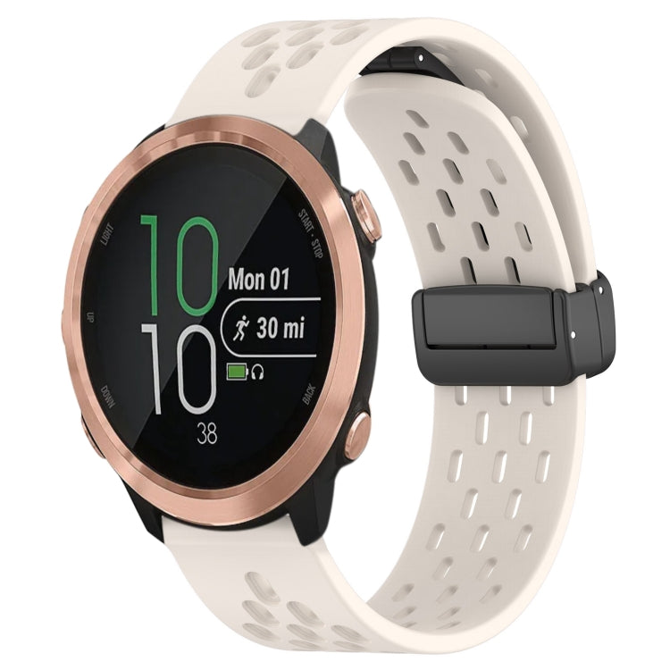 20mm Folding Magnetic Clasp Silicone Watch Band, For Garmin Forerunner 645, For Garmin Vivomove Sport, For Garmin VivoMove Style