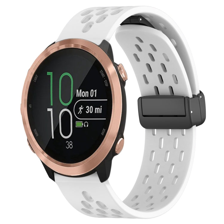20mm Folding Magnetic Clasp Silicone Watch Band, For Garmin Venu SQ, For Garmin Forerunner 645 Music, For Garmin Approach S40