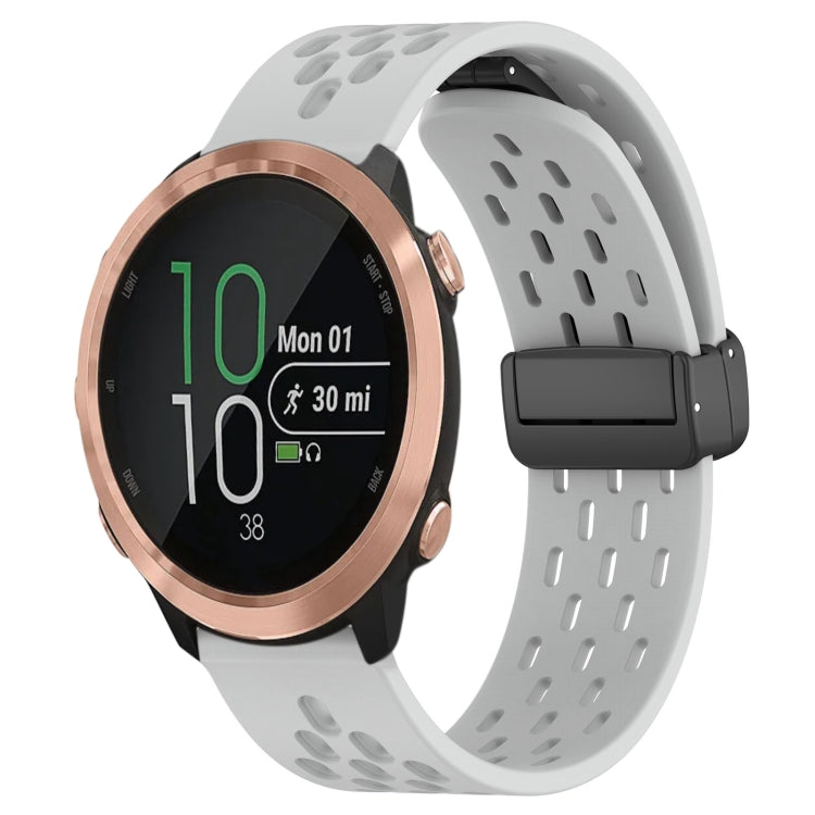 20mm Folding Magnetic Clasp Silicone Watch Band, For Garmin Venu SQ, For Garmin Forerunner 645 Music, For Garmin Approach S40